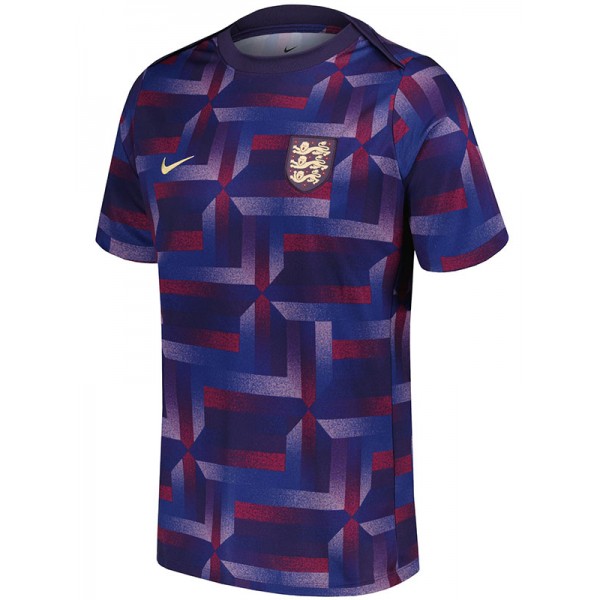 England maillot d'avant-match uniforme de football Maillot de football violet pour homme haut de sport coupe Euro 2024